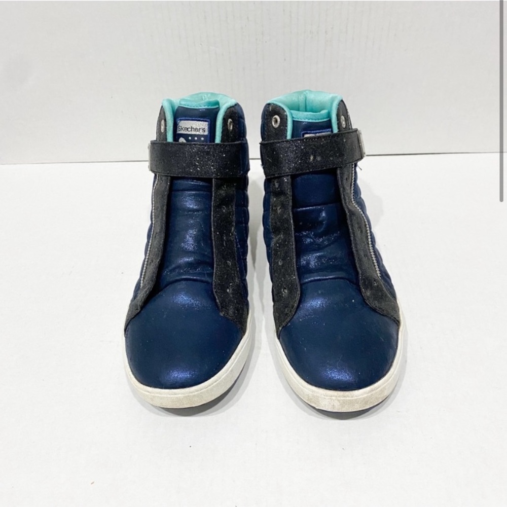 Skechers Girls Shoutout  Shimmery Blue High top